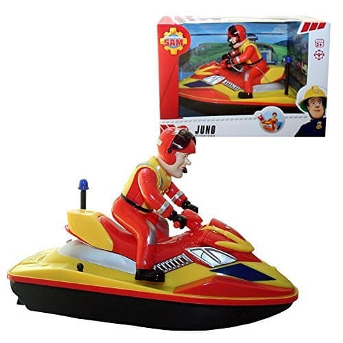 Fireman Sam - Vehicle Jet Ski Juno with Battery & Character Ben Hooper by Dickie-Spielzeug