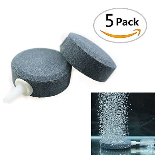 Fireboomoon 5Pcs Round Shaped Aquarium Fish Tank Air Bubble Disk Stone Airstone