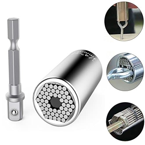 Universal Socket Wrench, Efuntuck Multi-function Professional Repair Tools, Grade Ratchet Gator Wrench Socket Set 1/4 to 3/4 inch, with Power Drill Adapter (2 pcs set)