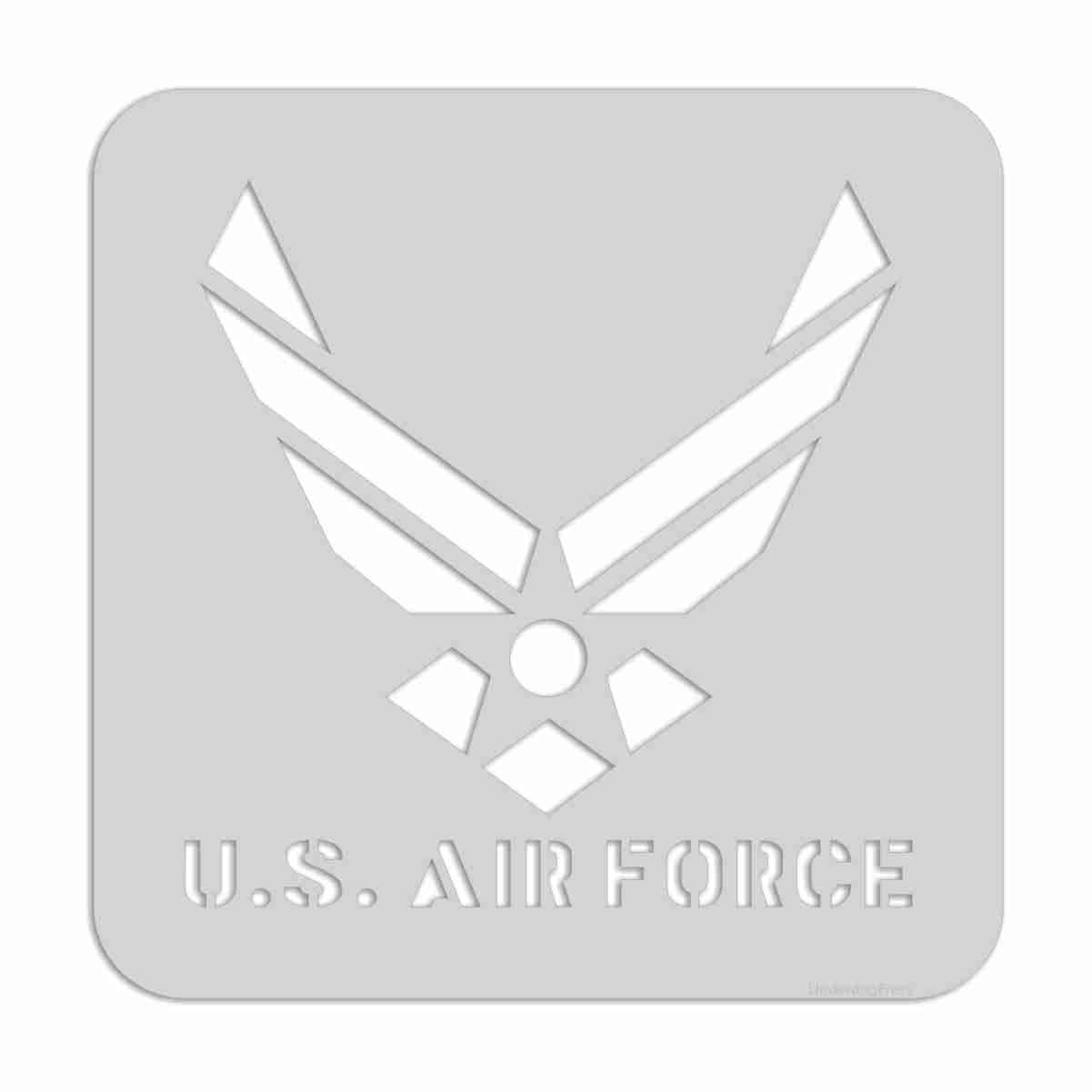 Stencil- U.S. Air Force, 4x4 Inch Image on 5x5 Border, Size 2