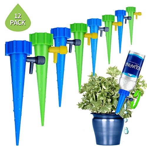 REEBENT Plant Waterer Self Watering Devices with Slow Release Control Valve Switch, Automatic Vacation self Plant Watering Spikes Globes, Self Irrigation Watering drip Bulbs System,Plant Stakes