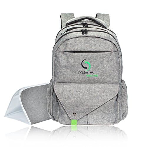 High Capacity Multi-Function Baby Diaper Bag Backpack with Changing Mat Pad Hands Free Portable Baby Diapers Bag for Travel and Stroller Straps with Comfortable Mesh Cushion Shoulder and Back Straps