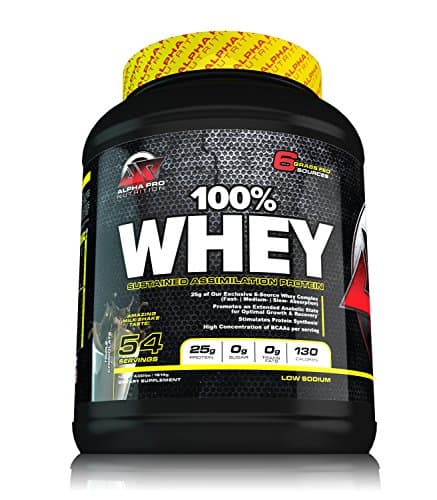 Grass Fed WHEY Protein ALPHA PRO, 100% Whey, NEW ITEM, Alpha Pro Nutrition, Sustained Assimilation Pro, Rich in BCAA, NO ASPARTAME, 6 WHEY Sources, No Soy No Egg No Wheat, Grassfed, Chocolate Shake
