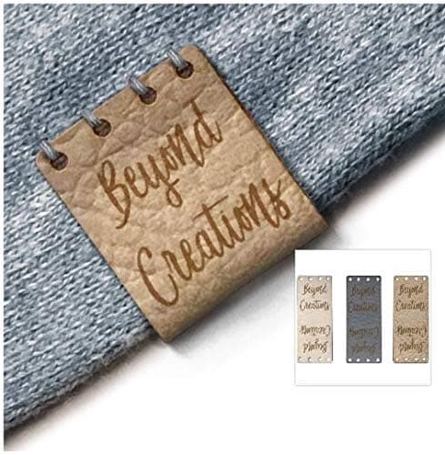 Fully Customisable Rectangle Centre Fold Foldable Faux Leather labels 20 x 50mm Custom leather labels, Tags handmade, Tags Knitting Handmade 001