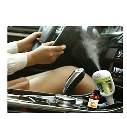 Car Essential Oil Diffuser with 1 Bottle Aromatherapy Therapeutic Air Freshener - Auto Shut Off Cool Mist Humidifier (Green)