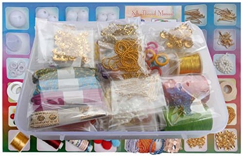 Soft Rain Silk Thread Jewellery Making Kit in Storage Box - Pack of 42 Items
