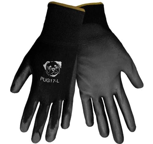 PUG17 Black Polyurethane Coated Nylon Gloves, 6 Dozen Large