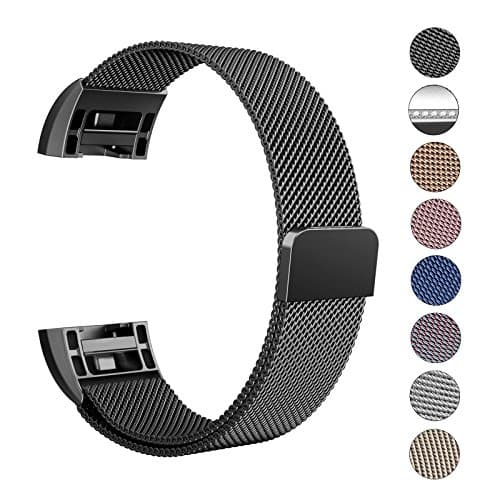 LANGREE Fitbit Charge 2 Strap Band Replacement, Milanese Loop Stainless Steel Magnetic Replacement Wristband Bracelet Watch Band for Fitbit Charge 2