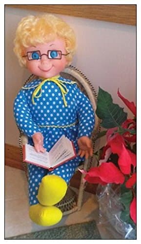Two Mrs. Beasley Doll Laminated Refrigerator Magnets (Reading A Book & Showing Off Her Ornament)