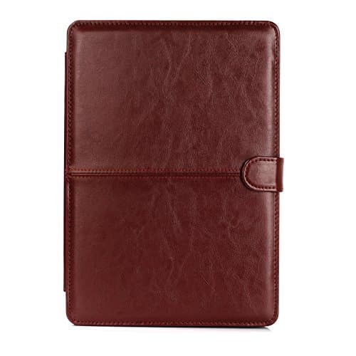 Macbook Pro Retina 13 Inch 3 in 1 Bundle PU Leather Book Cover Flap Case with Premium Screen Protector and Keyboard Cover (Brown)