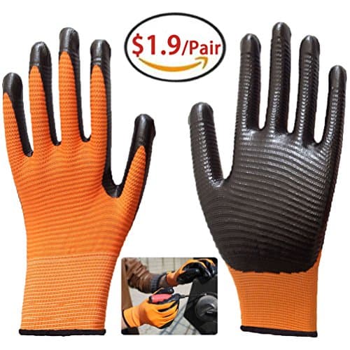 Work Safety Gloves 4 Pairs/Pack, Nitrile Coating Nylon Comfortable Gloves, Excellent Dexterity Grip Durable Protective Gloves, Ideal for Gardening Construction Automotive Industrial Multipurpose Use.