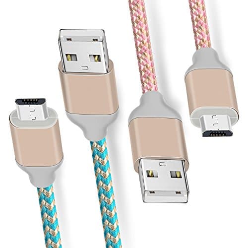 Xbox One Controller Charging Cables,6ft PS4 Micro usb Cords for Playstation 4,Dualshock 4, Ps4 Slim/Pro,Android Smartphones -Blue Pink