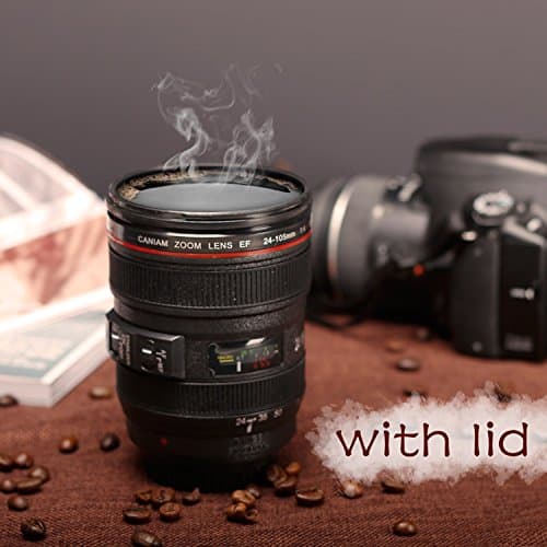 SLR Camera Lens 24-105mm 1:1 Scale Plastic Coffee Tea MUG 400ML Creative Cups And Mugs With Lid M102 MUG-09