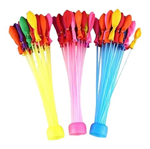 Deago -3 Bunchs Magic Instant Water Balloons , Rapid Refill Total 111 Colorful Water Balloons in One Minutes ,Summer Fun for Kit