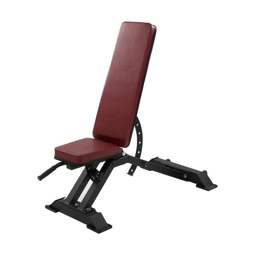 YLFANQ Sit-up Board - Red Sit Up Bench Adjustable Workout Utility Incline Flat Weight Bench Adjustable Arc-Shaped Decline Sit Up Bench PU Leather 136 * 45 * 65cm