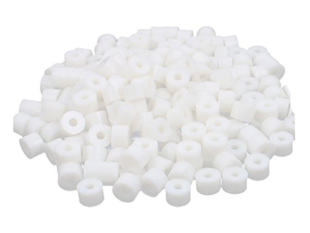 XJS Round Plastic Non-Threaded Column Standoff Support Spacer Washer White 100 Pcs (15x8mm)
