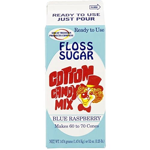 Concession Essentials CE Floss Sugar- Blue Rasp-1ct Cotton Candy Floss Sugar-Blue Raspberry, 4" Height, 4" Width, 9" Length