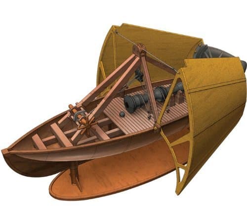 Elenco Leonardo Da Vinci Ship Cannon with Shield