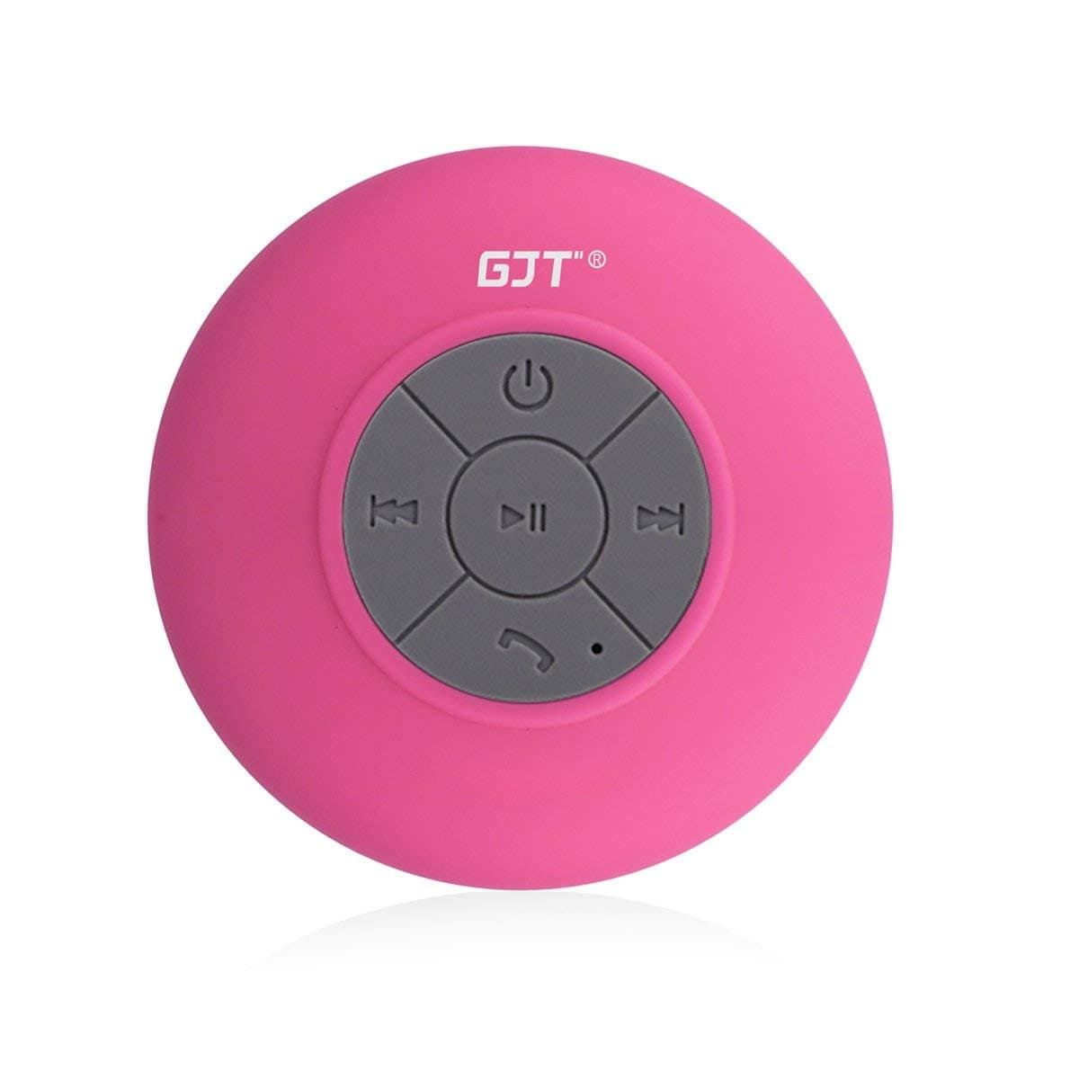 GJT Wireless Bluetooth Waterproof Shower Speaker:3.0 Speaker, Mini Water Resistant Wireless Shower Speaker,Portable Speakerphone with Built-in Mic,Bathroom,Pool,Boat,Beach,&Outdoor Use(Pink)