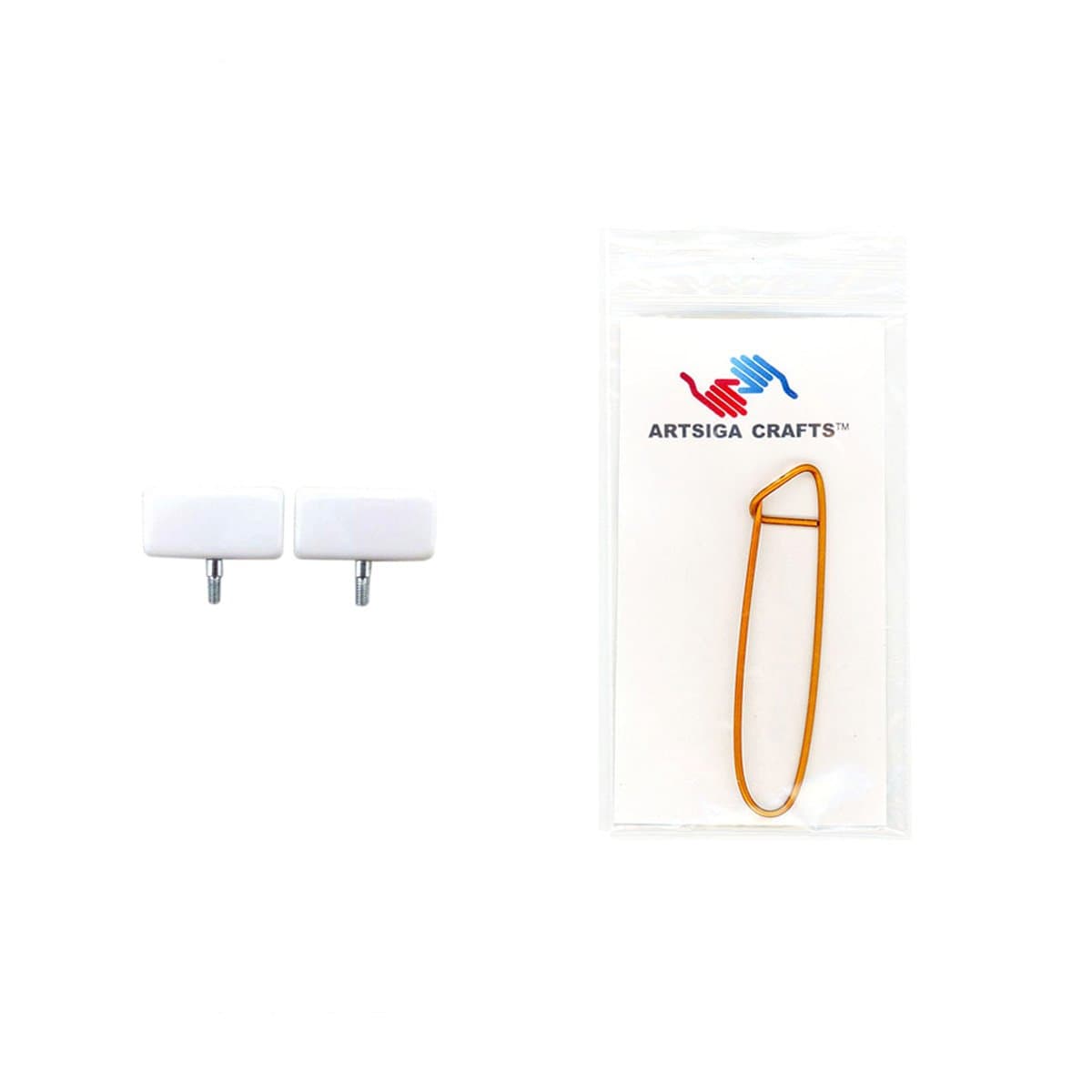 ChiaoGoo Knitting Needles End Stoppers for Spin or Twist Interchangeable Small Sets Bundle with 1 Artsiga Crafts Stitch Holder 2502-S