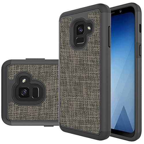 Galaxy A8 2018 Case,Galaxy A5 2018 Case, Gochina Rugged Dual Layer Silicone Plastic Case for Samsung Galaxy A8 2018 (Gray)