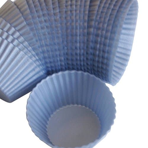 Silicone Baking Cups – Best 24 Reusable Non-stick Silver Cupcake Liner Molds for Muffins Cupcakes Desserts and More, Easy to Clean – Entertain and Party with Style!
