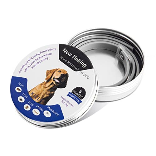 Flea and Tick Prevention Collar for Large Dog - Flea Collar for Dogs & Catsand Puppy - Safe Natrual Hypoallergenic - Waterproof Dog Anti Flea Collar - 8 Months Protection - 25in One Size Fits All Gog