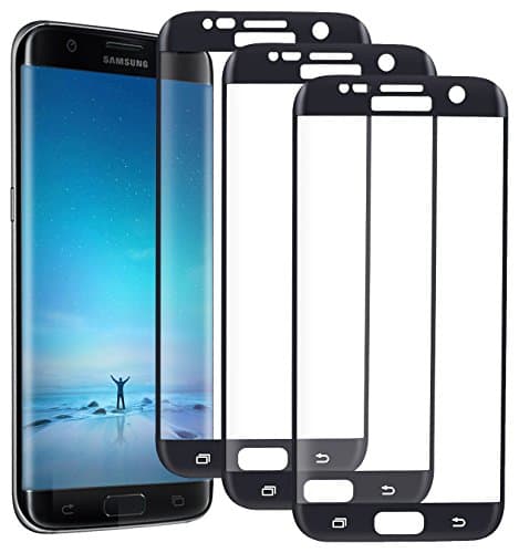 Woitech 3w011302 3-Pack Samsung Galaxy S7 Edge Screen Protector, 9H Hardness Tempered Glass Screen Film Scratch Resistant Bubble-free Screen Protector for Samsung S7 Edge, Black