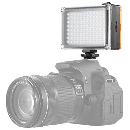 AoonarOn Camera Video Light Led Lighting for Canon Nikon Sony DSLR Camera Camcorder,Fill-in White and Orange Filters Light Panel,with Rechargeable 2500mAh Battery