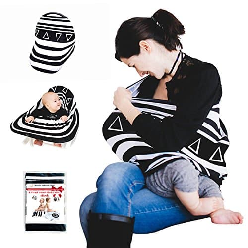 Nursing Breastfeeding Cover – Multi-use Blanket that Can Be Used as Car Seat Canopy, Stroller Cover, Infinity Scarf, and Changing Mat for Your Baby