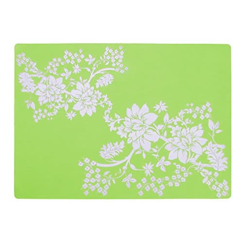 4pc Large Size Silicone Gel Place-mat For Great Dinning Experience, Heat Resistance and Water Proof, Non Slippery, High Level of Insulation for Pots and Pans, Apple Green