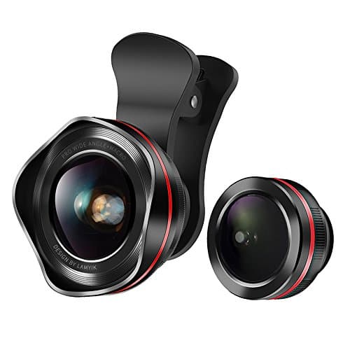 iPhone Camera Lens Kit, Lamyik 0.6X Super Wide Angle Lens + 238° Fisheye Lens +15X Macro Lens,Clip-On Cell Phone Camera Lenses iPhone, Android, Samsung Mobile Phones Tablets