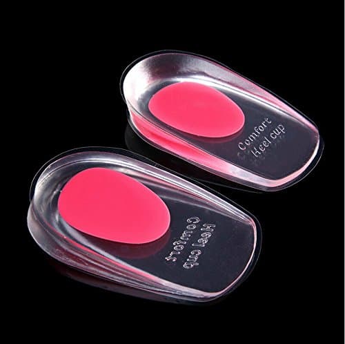 Kav Plus Heel Support Pad Cup Gel Silicone Shock Cushion Orthotic Insole Plantar Fasciiti (Red)