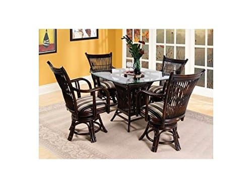 Bali 5 Pc Rattan Game Table Set in Coffee Bean (641)