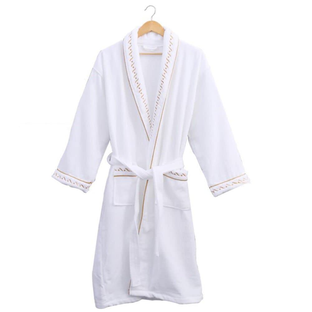 Bathrobes Mens and Ladies Bathrobe 2 X Deep Patch Pockets and Towelling Belt Nightwear hotel spa Bathrobes Adults Shawl Bath Robe ( Size : M )