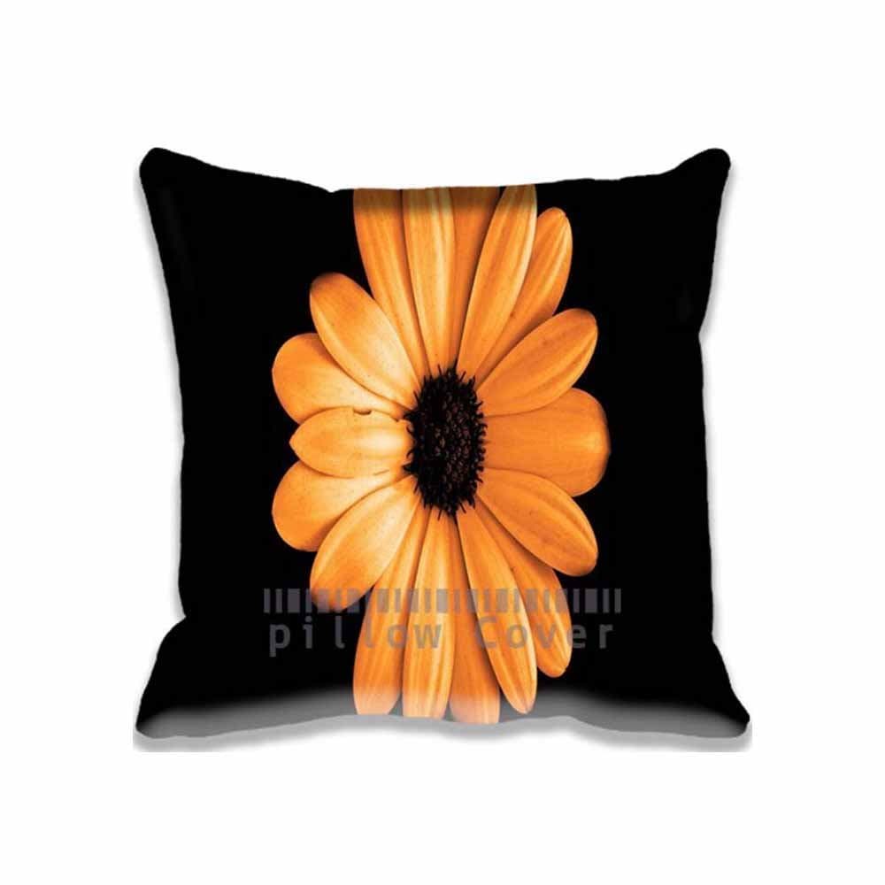 Sofa Throw Case Cushion Cover For Sofa Aero Black Pattern FoMef - Orange Flowerdark Pillow Case