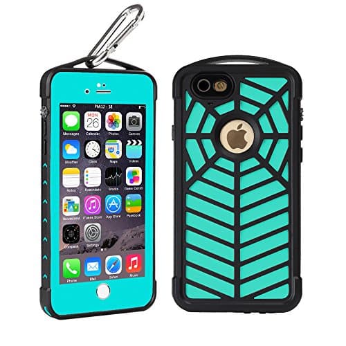 100% Waterproof Phone Case, Save4you Shockproof Dustproof Full Sealed Protection Cover Heavy Duty Spider Sport case for Apple iPhone (6/6S(4.7 inch) Grass blue)