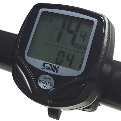 Bike Computer, 14 Multi Function Waterproof Wireless Bicycle Speedometer Cycling Odometer - White