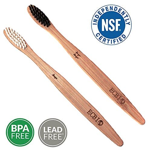 2 pieces Natural Bamboo Toothbrush, Eco-Friendly Toothbrushes With BPA Free Nylon Bristles, Individually Numbered Sustainable & Biodegradable Toothbrush for Women and Men