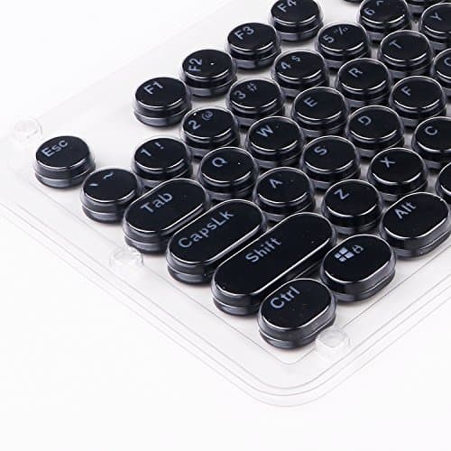 E-Element kecaps 104 Double Shot Injection Backlit Keycaps Retro Typewriter Style for all Mechanical Keyboards (Black) (black)