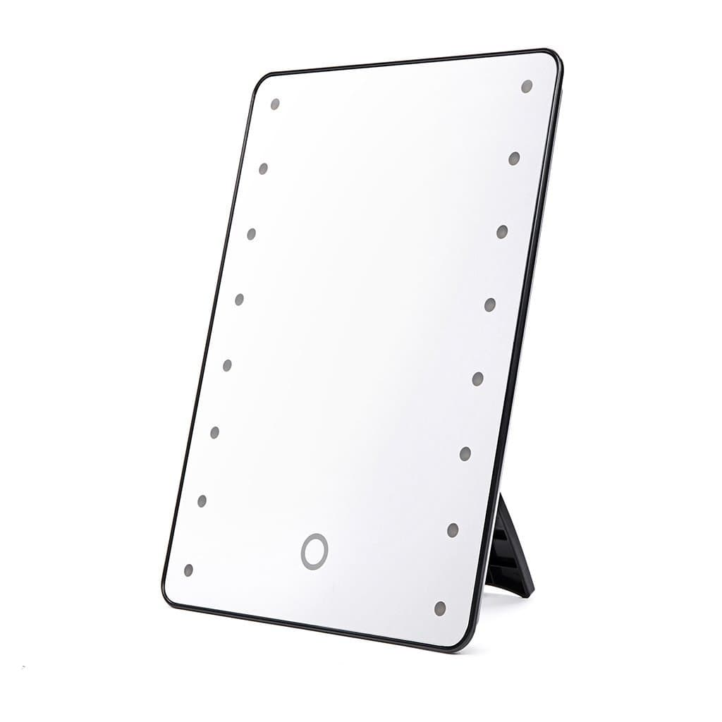 IGNPION Dimmable LED Lighted Cosmetic Makeup Mirror with Light for Shaving, Dressing, Traveling (Black)