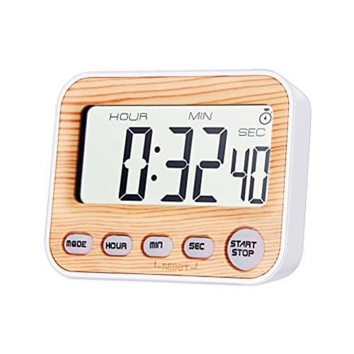 Jamal Digital Kitchen Timer for Kids Countdown Anti Fingerprint Cooking Timers Multifunction Large LCD Display Second Minute Hour Alarm Clock Magnetic Backing Stand for Office