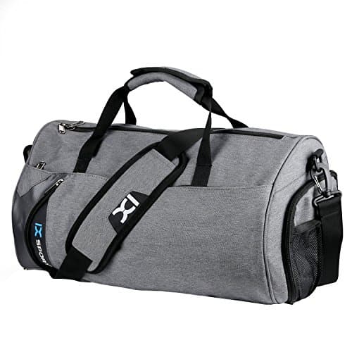 Mijoy Duffle Bag Packable Waterproof Nylon Tear Resistant Adjustable Shoulder Strap For Women Men Gym Camping Travel Sport Grey