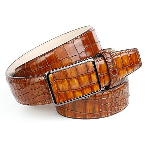 Anthoni Crown Leather Men`s Belt light brown automatic buckle 36"-44"/17KA30