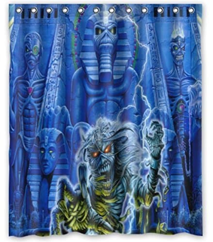 Bathroom Polyester Fabric Printed Iron Maiden Theme Shower Curtains Waterproof Washable Bath Curtains / with Hooks (somewhere back in time, 60x72)