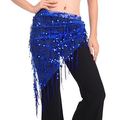 Reefa Belly Dance Mesh Triangle Tassles Wrap Hip Scarf 9 Colors