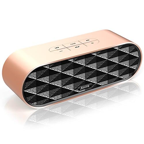 Bluetooth Speaker Stereo,Joxira 10W Dual Driver Wireless Bluetooth Speaker (12 Hour Playtime, Passive Subwoofer) Built-in Mic for Smartphones, Tablets, Laptops, PC and All Bluetooth Devices(Gold)