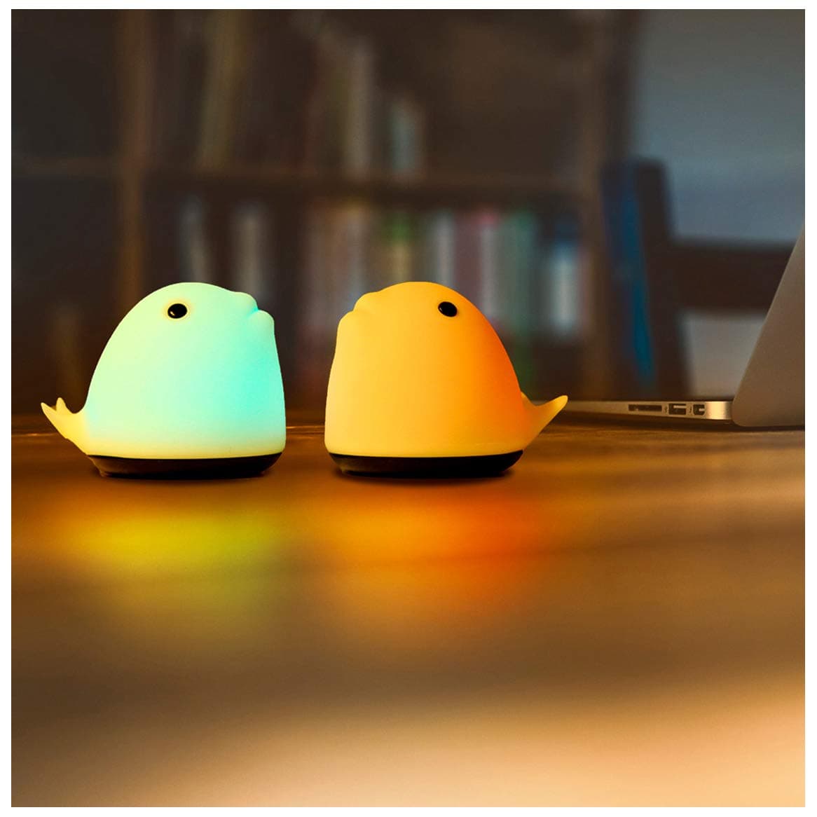 Whale Battery & USB Powered Nursery Night Light Multicolor Touch Sensor Soft Silicone Material Creative Gift to Girl Friends Bedroom Baby Living Room Decor