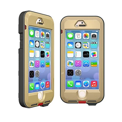 iPhone SE Military Grade Protection Case, iPhone 5s and 5, Colorant Link PRO Outdoor Case with Belt Clip for iPhone SE, 5s, and iPhone 5, One PET Sreen Protector, Wrist Strap, Necklace Included (Gold)