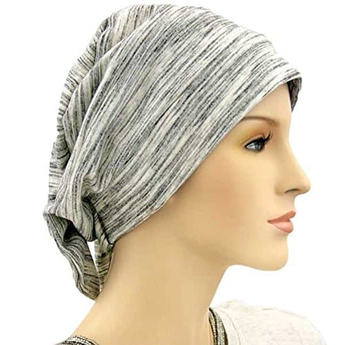 Hats for You Women's Chemo Cap with Removable Bow - Grey Lines
